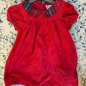 Red Plaid Collar toddler girl dress